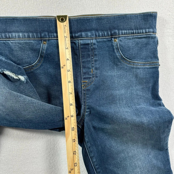 Spanx Skinny Pull On Jean Leggings Womens Size Medium Blue Mid Rise Stretch - Picture 10 of 12